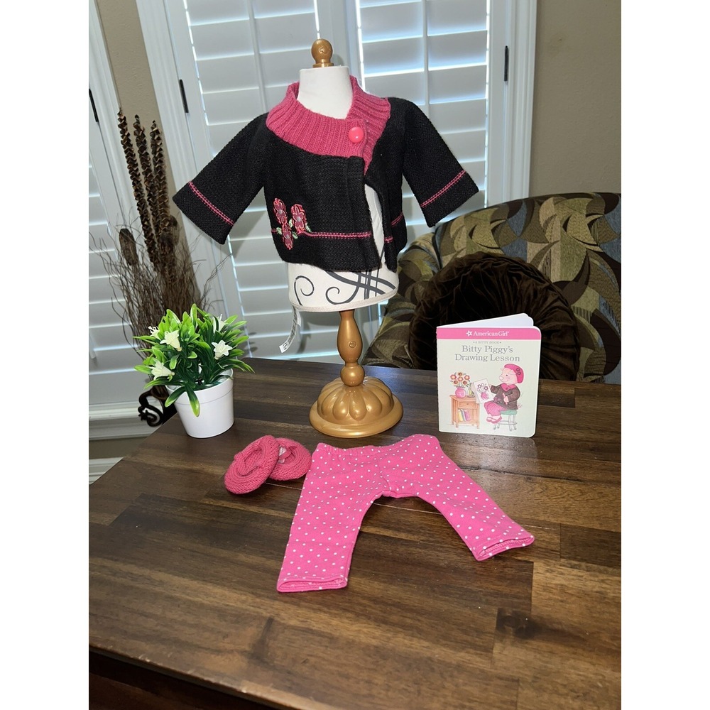 American Girl Bitty Baby Rosy Rosy‎ Sweater Outfit with Hat Pants Shoes